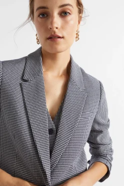Woman Seed Heritage Jackets & Vests-Houndstooth Blazer