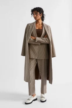 Woman Seed Heritage Pants-Houndstooth Pleat Front Pant
