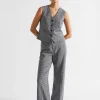 Woman Seed Heritage Jackets & Vests-Houndstooth Vest