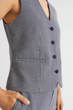 Woman Seed Heritage Jackets & Vests-Houndstooth Vest