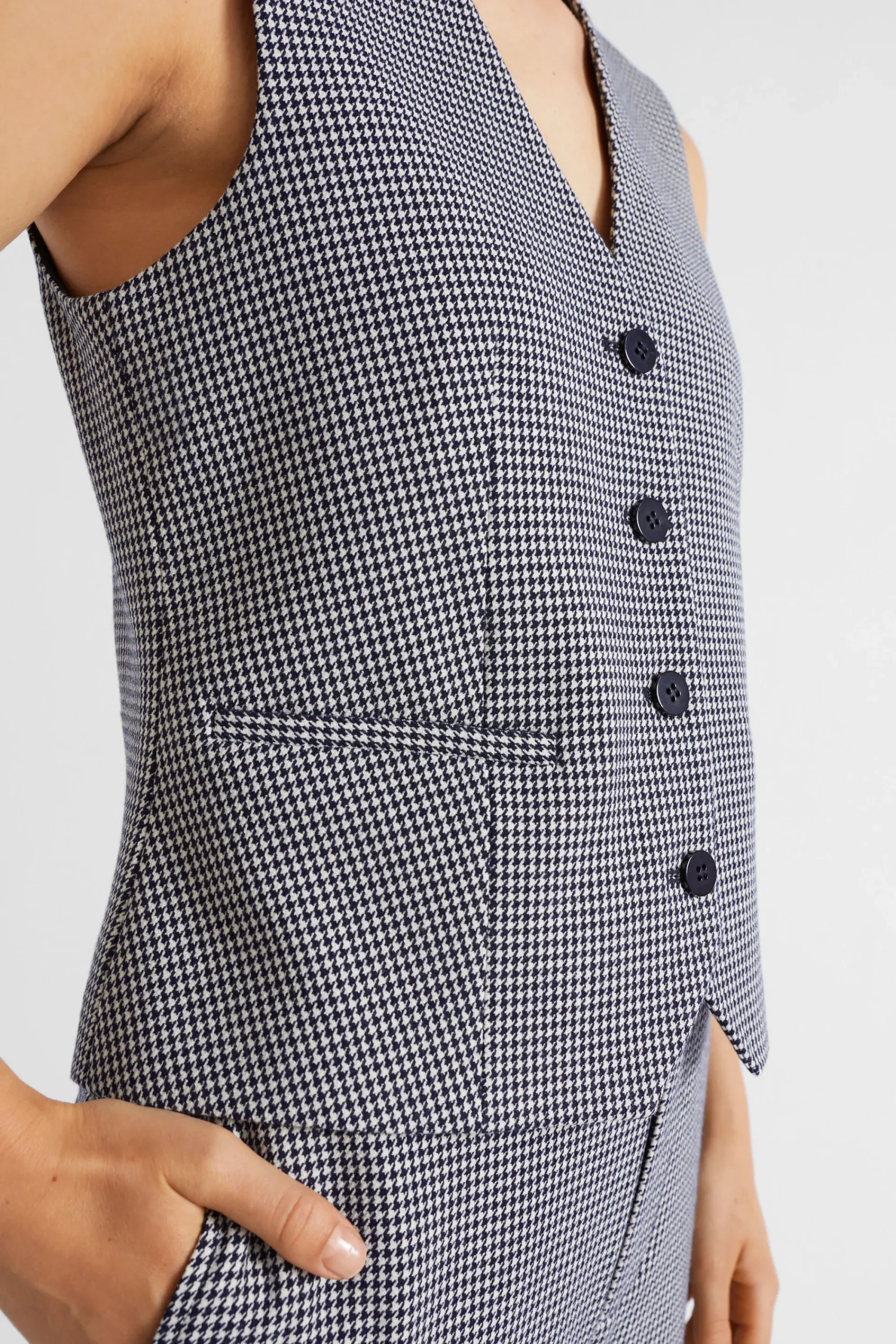 Woman Seed Heritage Jackets & Vests-Houndstooth Vest