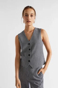 Woman Seed Heritage Jackets & Vests-Houndstooth Vest