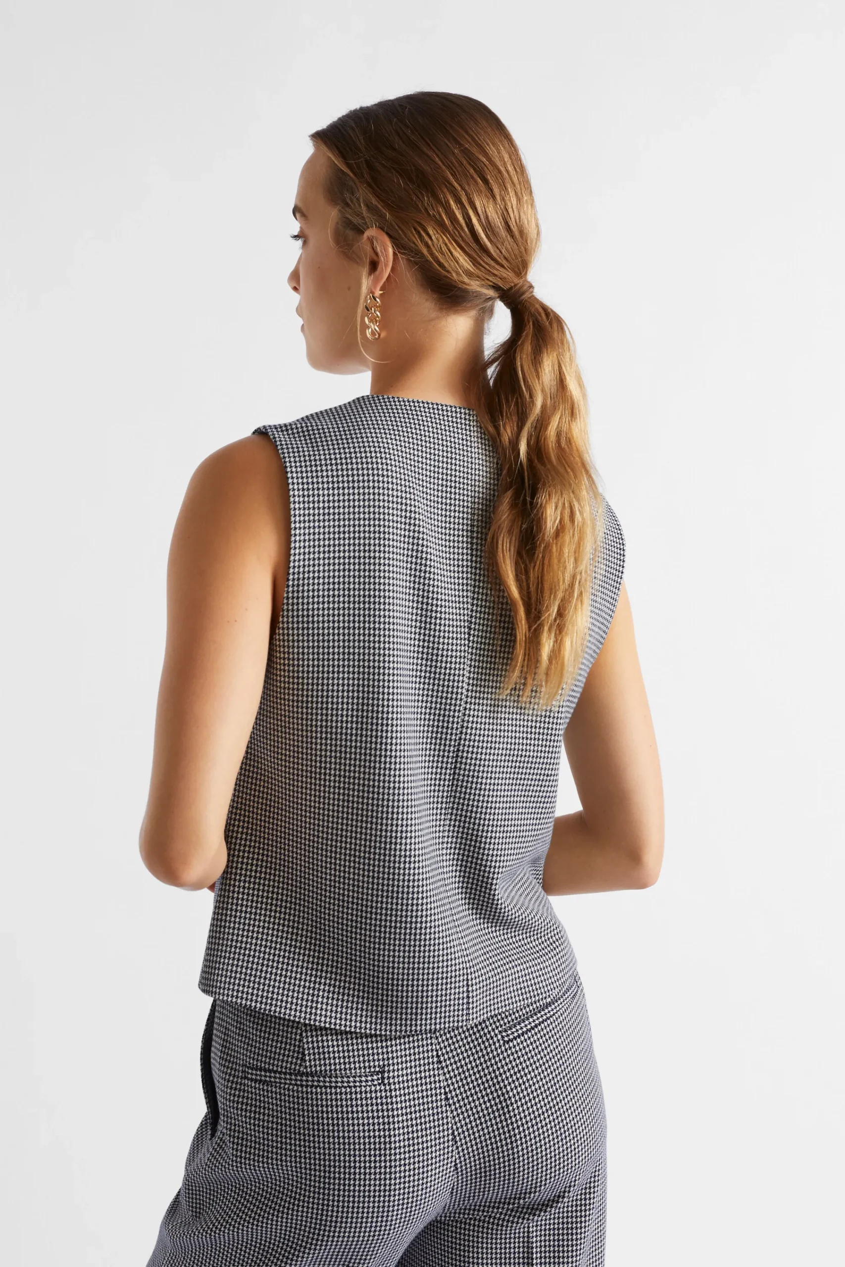 Woman Seed Heritage Jackets & Vests-Houndstooth Vest