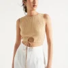 Woman Seed Heritage T-Shirts & Tops-Keyhole Tie Tank
