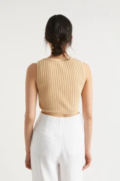 Woman Seed Heritage T-Shirts & Tops-Keyhole Tie Tank