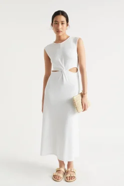 Woman Seed Heritage Knitwear & Sweaters-Knit Twist Front Midi Dress