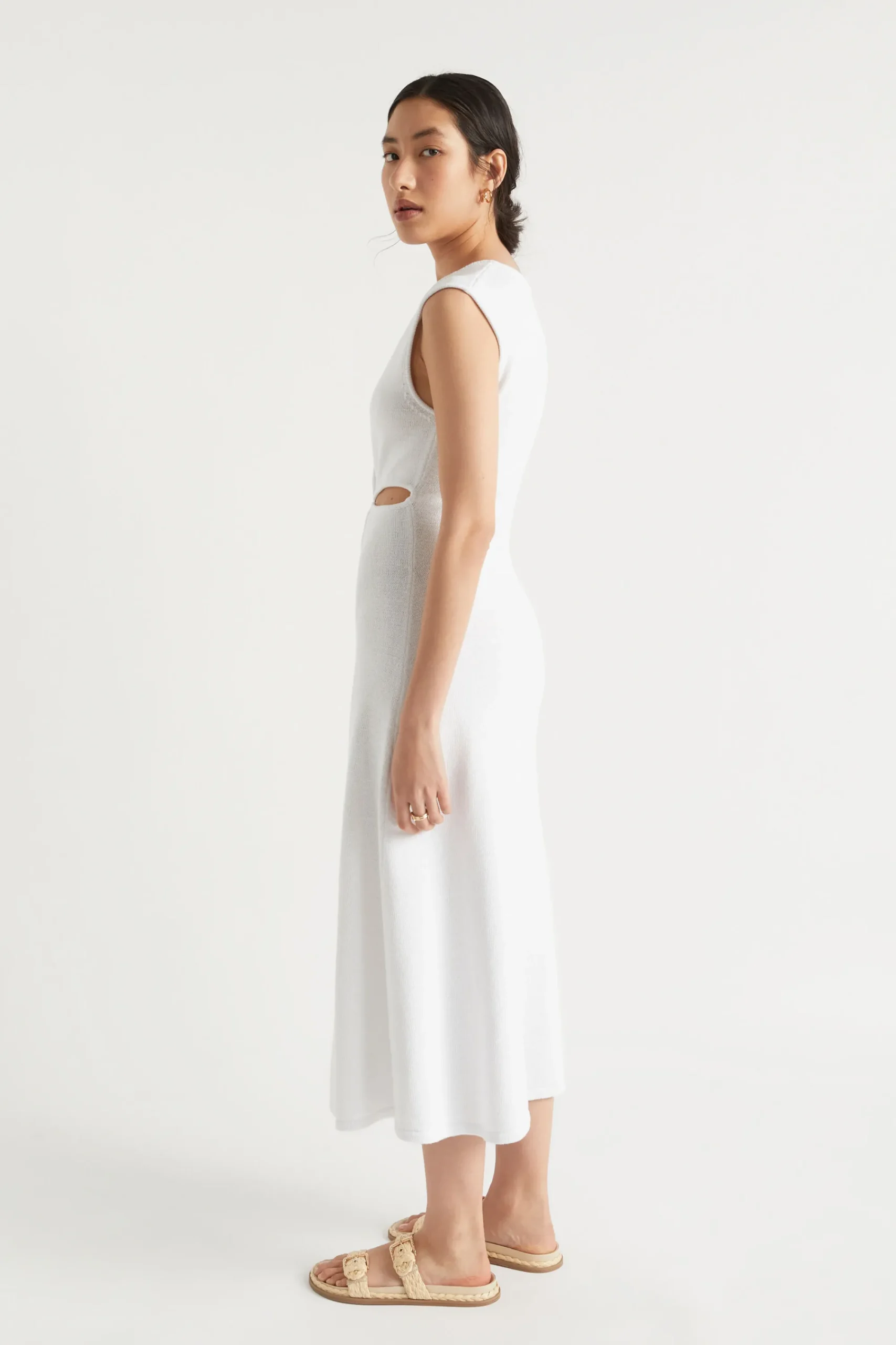Woman Seed Heritage Knitwear & Sweaters-Knit Twist Front Midi Dress