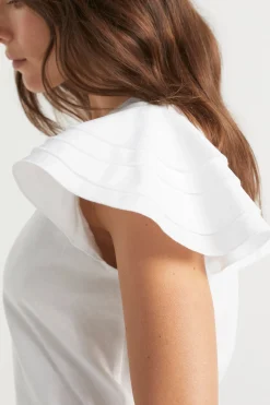 Woman Seed Heritage T-Shirts & Tops-Layered Flutter Sleeve Tee