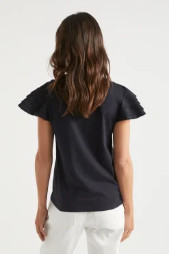 Woman Seed Heritage T-Shirts & Tops-Layered Flutter Sleeve Tee