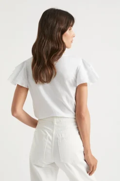 Woman Seed Heritage T-Shirts & Tops-Layered Flutter Sleeve Tee