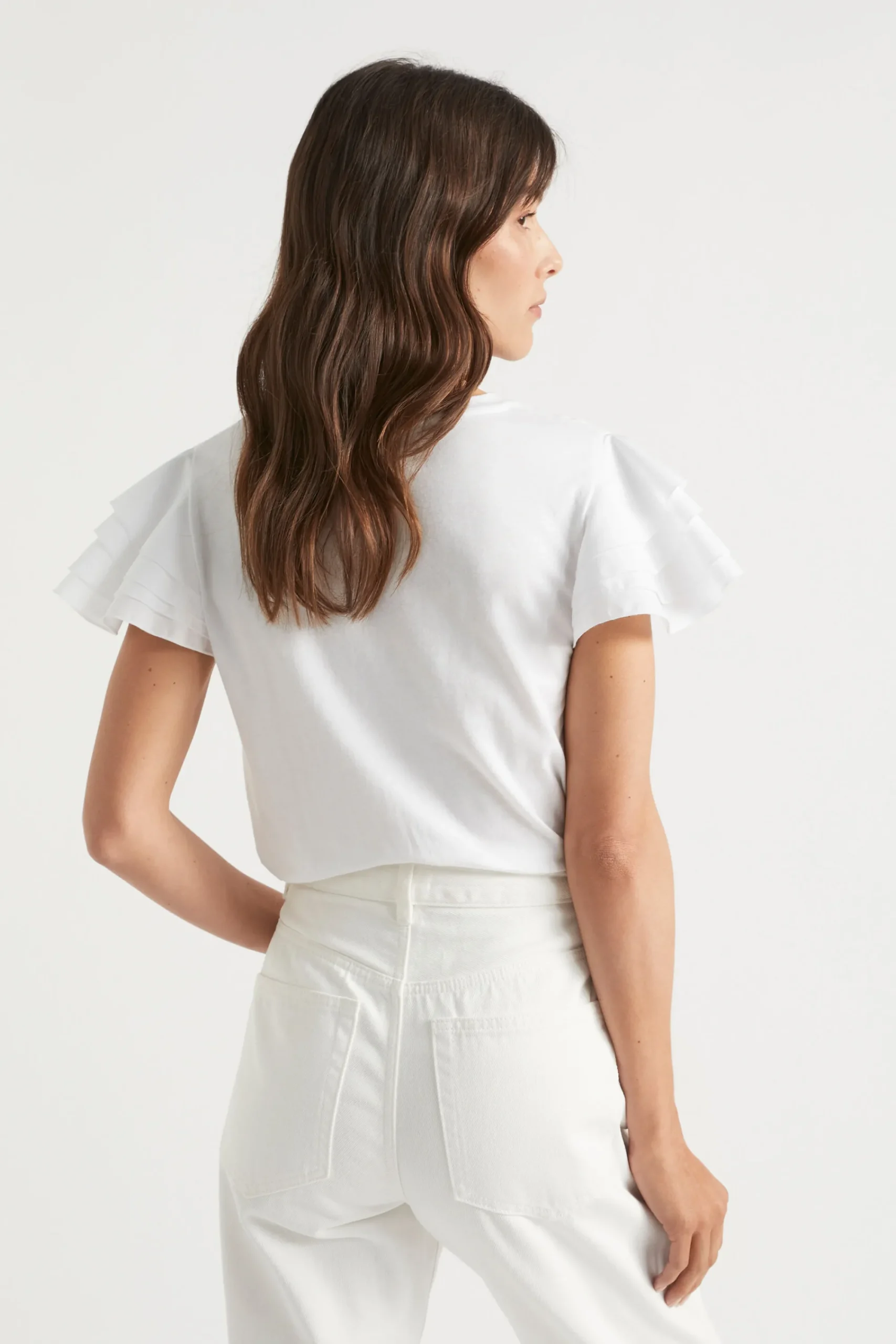 Woman Seed Heritage T-Shirts & Tops-Layered Flutter Sleeve Tee