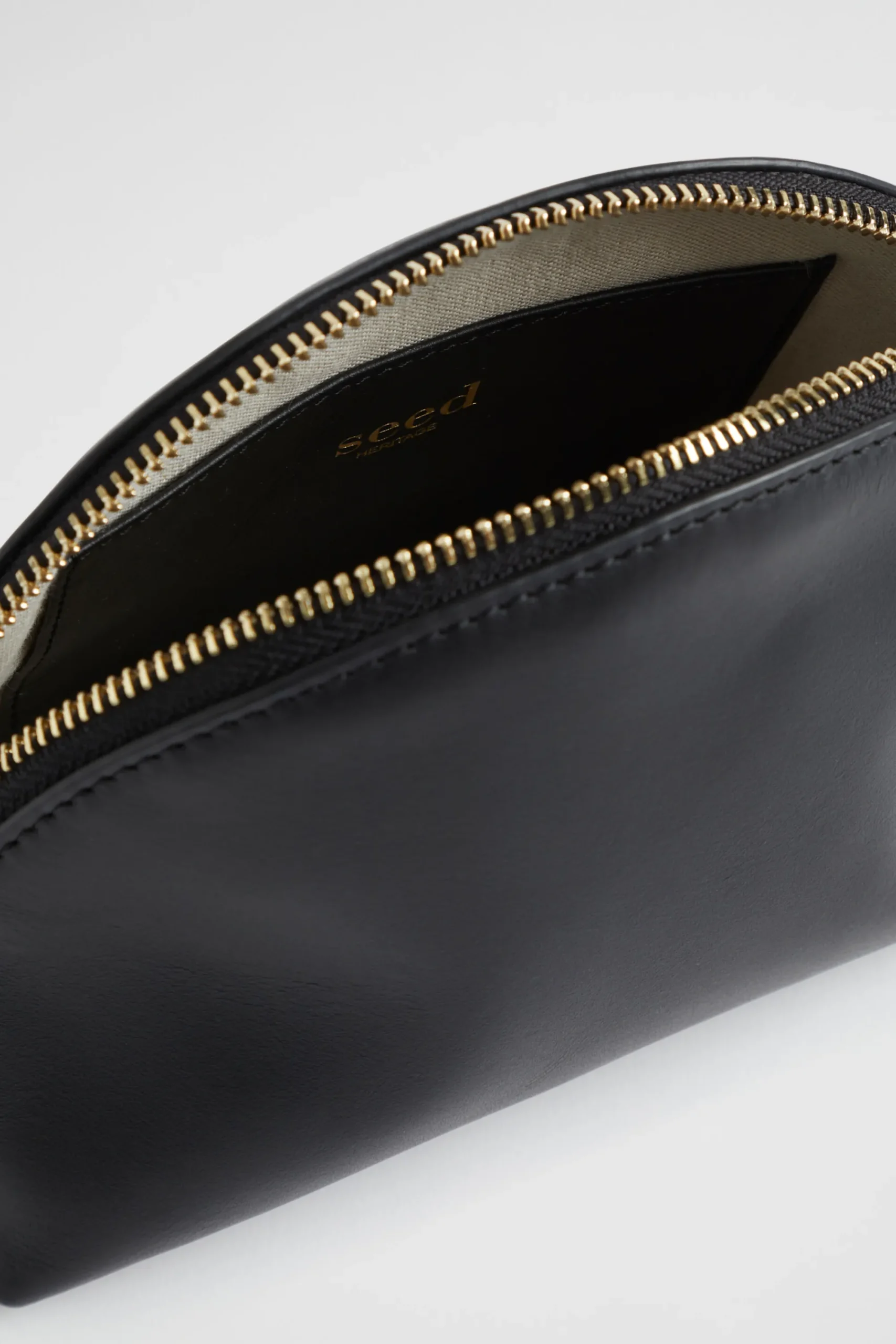 Woman Seed Heritage Clutches & Pouches-Leather Crescent Pouch