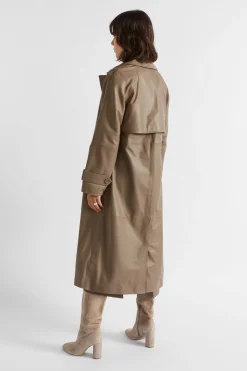 Woman Seed Heritage Jackets & Vests-Leather Trench Coat