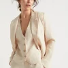 Woman Seed Heritage Jackets & Vests-Linen Blazer