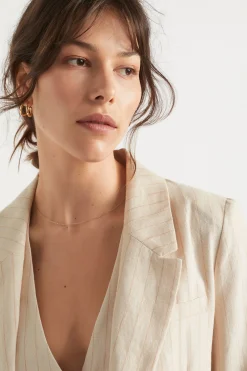 Woman Seed Heritage Jackets & Vests-Linen Blazer