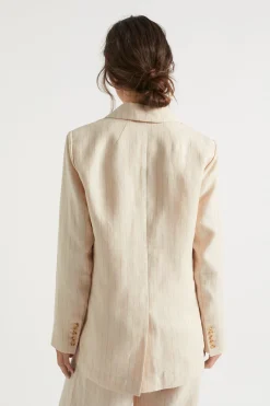 Woman Seed Heritage Jackets & Vests-Linen Blazer