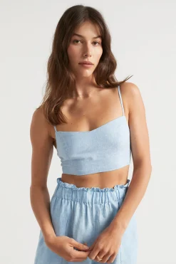 Woman Seed Heritage T-Shirts & Tops-Linen Bralette