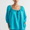 Woman Seed Heritage T-Shirts & Tops-Linen Drawstring Top