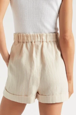 Woman Seed Heritage Shorts-Linen Stripe Short