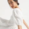 Woman Seed Heritage Dresses-Linen Tie Back Mini Dress