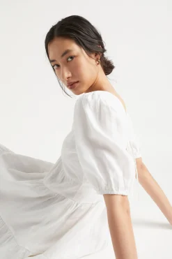 Woman Seed Heritage Dresses-Linen Tie Back Mini Dress