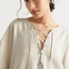 Woman Seed Heritage Scarves & Kaftans-Linen Tie Up Kaftan