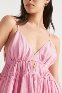 Woman Seed Heritage Dresses-Linen Tiered Maxi Dress