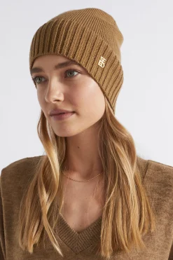 Woman Seed Heritage Hats & Gloves-Logo Detail Wool Beanie
