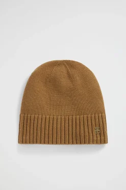 Woman Seed Heritage Hats & Gloves-Logo Detail Wool Beanie