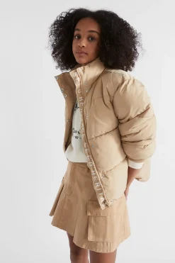 Teen Girl Seed Heritage Jackets & Vests-Logo Puffa Jacket