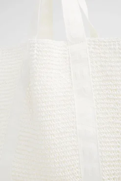 Woman Seed Heritage Beach Bags-Logo Straw Tote
