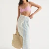 Woman Seed Heritage Scarves & Kaftans-Logo Stripe Beach Wrap