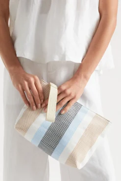 Woman Seed Heritage Clutches & Pouches-Logo Stripe Pouch