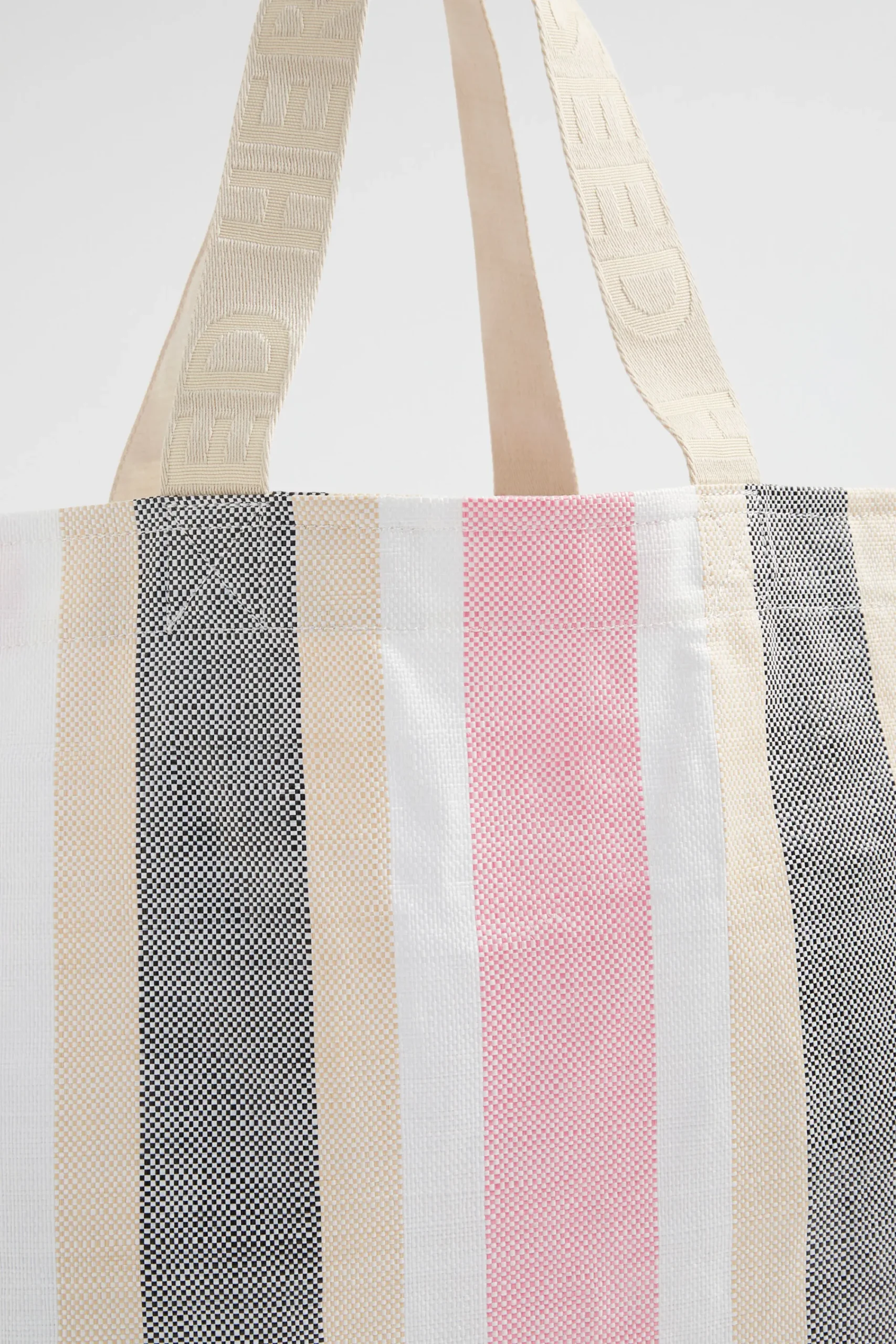 Woman Seed Heritage Beach Bags-Logo Stripe Tote