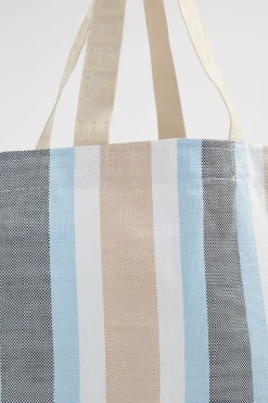 Woman Seed Heritage Beach Bags-Logo Stripe Tote