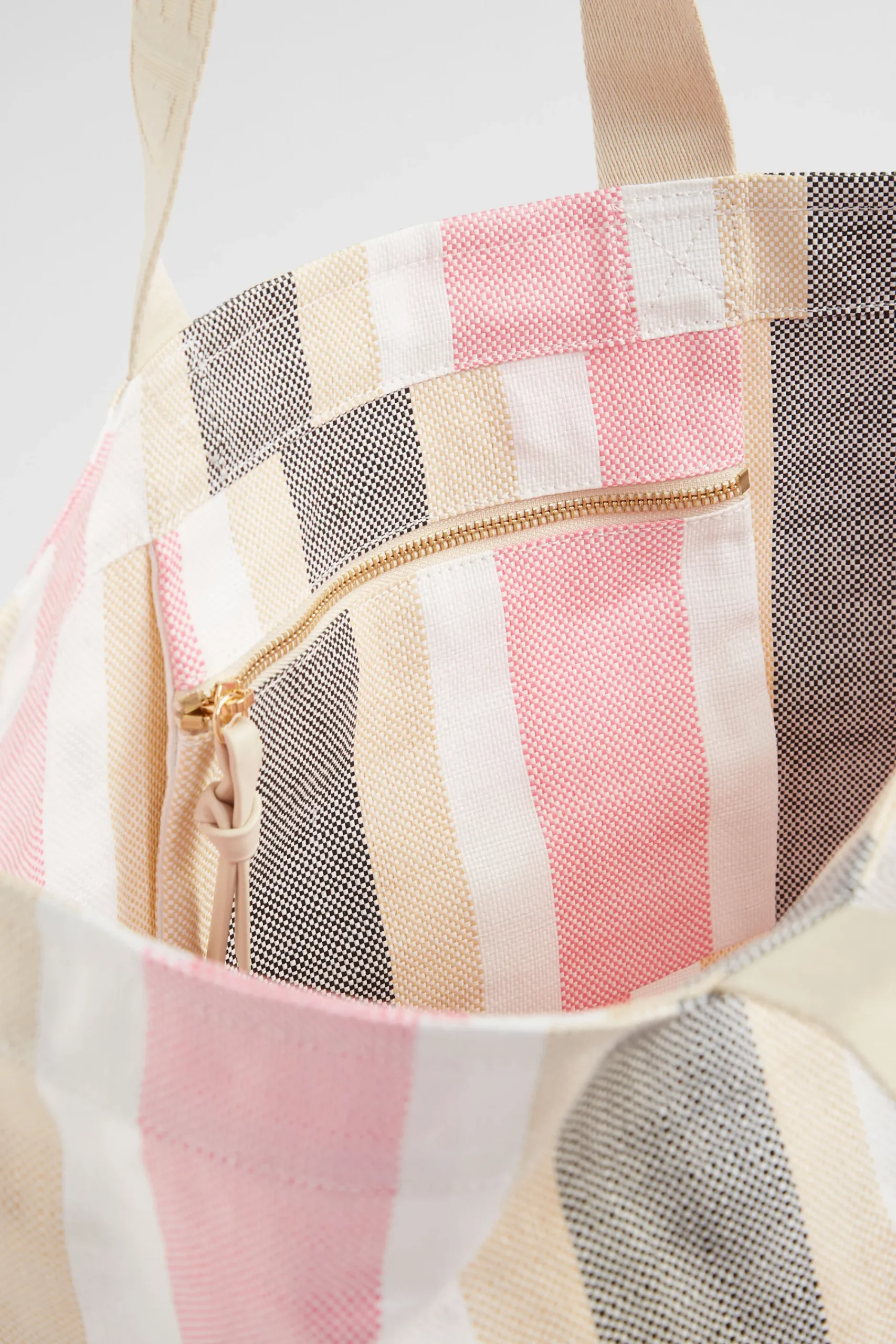 Woman Seed Heritage Beach Bags-Logo Stripe Tote