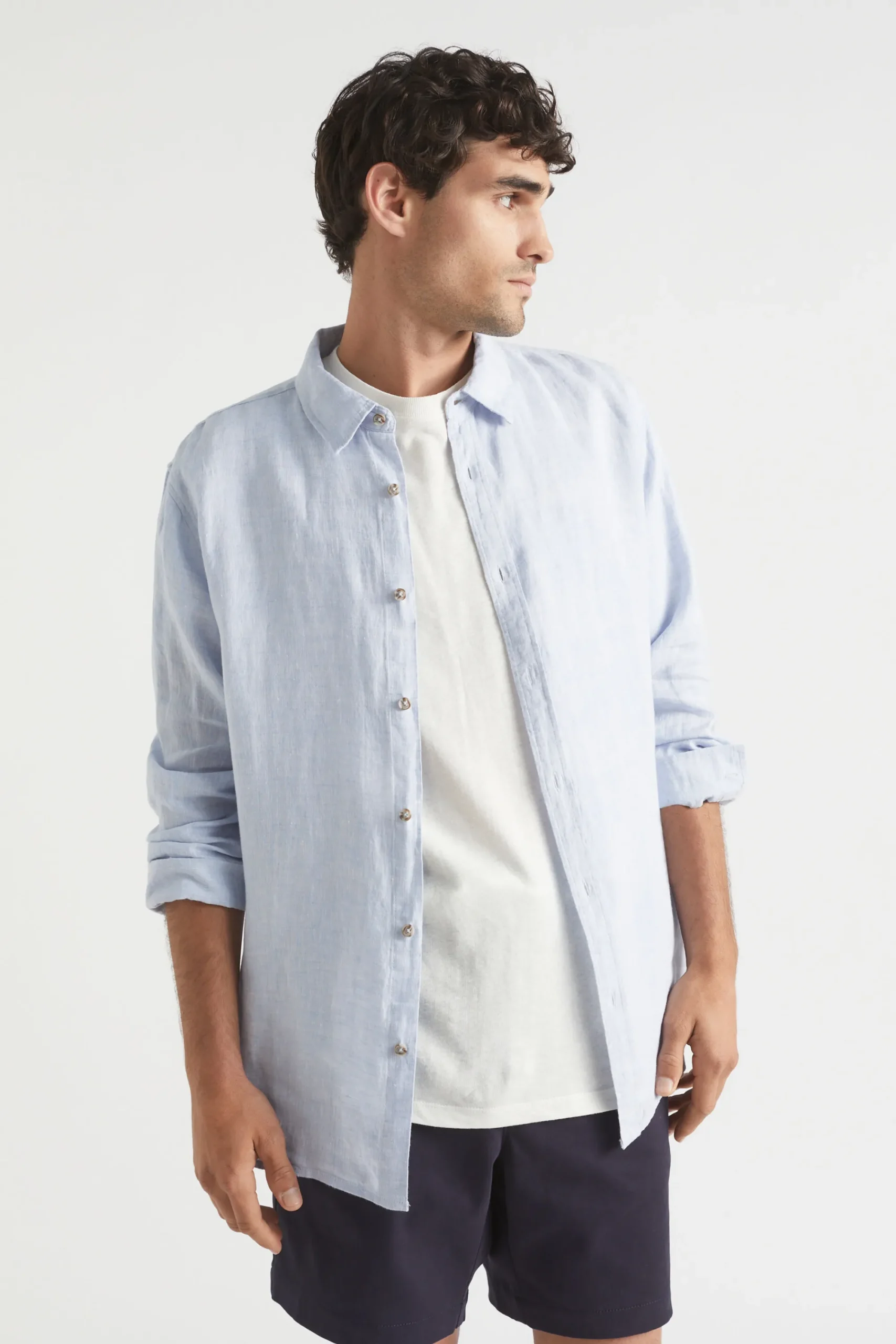 Man Seed Heritage Shirts-Mens Linen Shirt