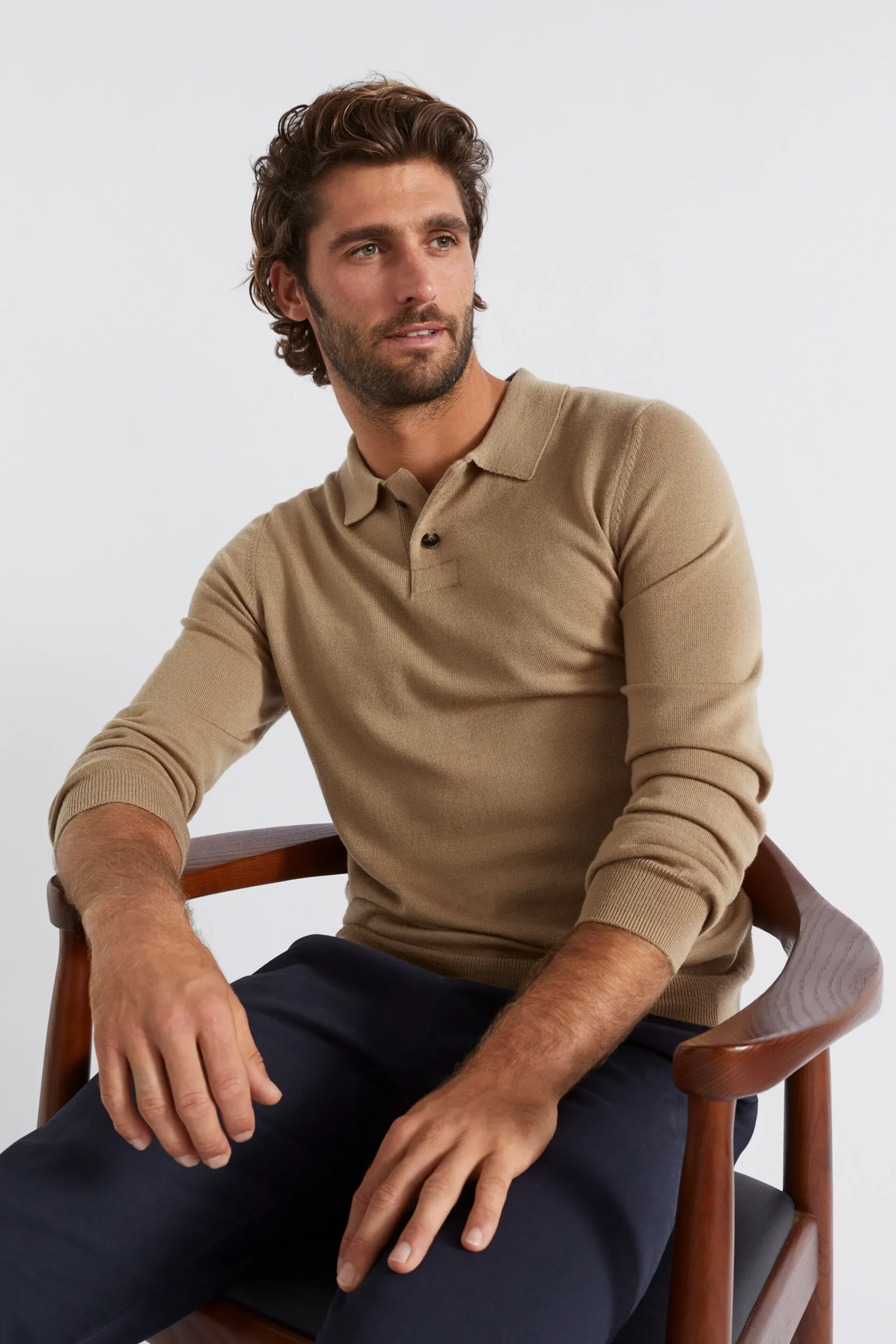 Man Seed Heritage T-Shirts & Sweaters-Merino Knitted Polo