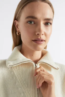 Woman Seed Heritage Knitwear & Sweaters-Merino Wool Zip Through Knit
