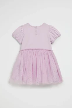 Baby Girl Seed Heritage Dresses-Metallic Pinspot Splice Dress