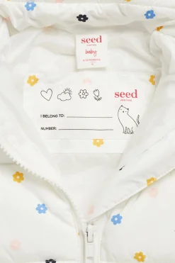 Baby Girl Seed Heritage Jackets & Vests-Mini Flower Puffer