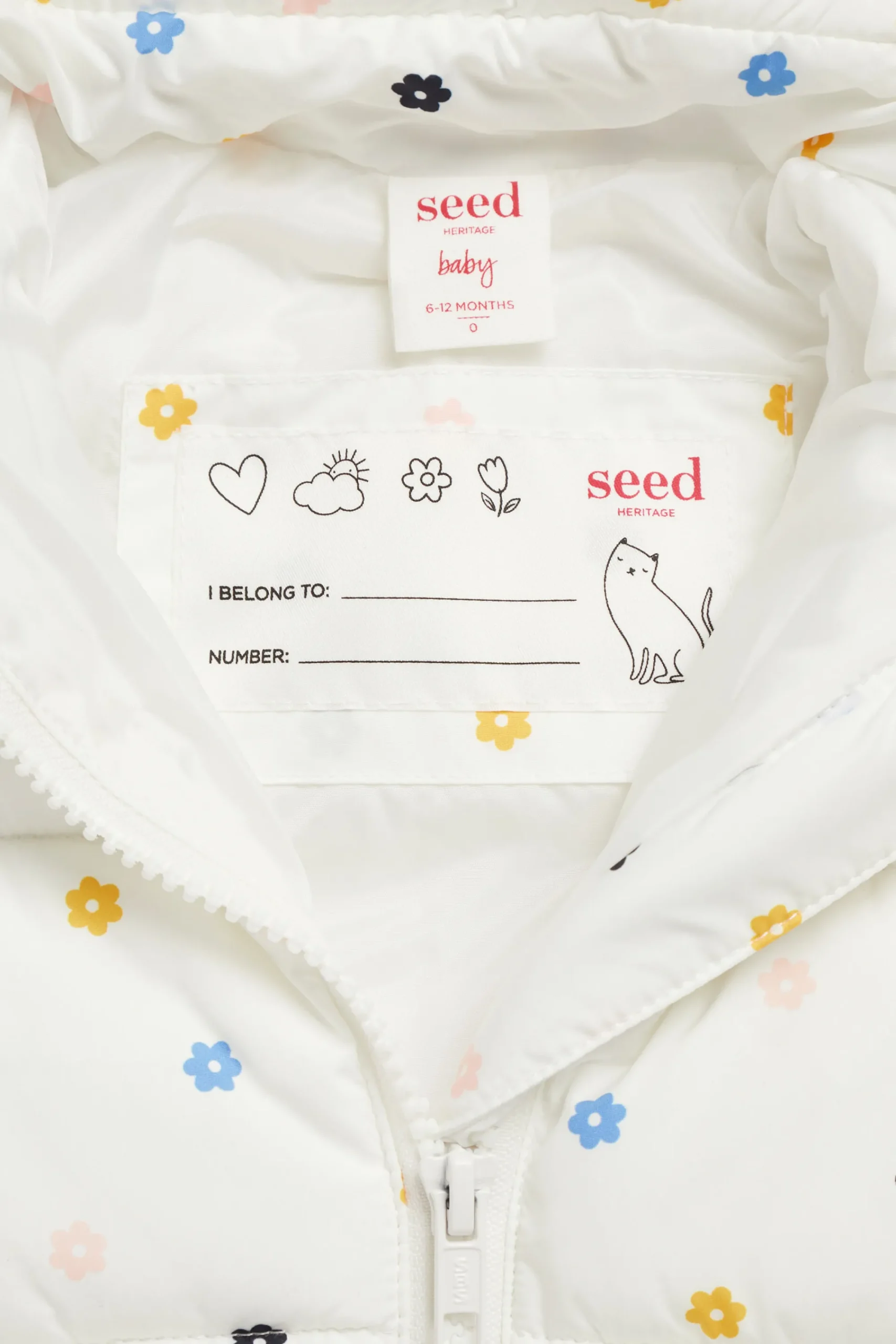 Baby Girl Seed Heritage Jackets & Vests-Mini Flower Puffer