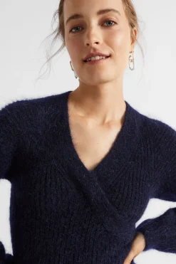 Woman Seed Heritage Knitwear & Sweaters-Mohair Cross Front Knit Midi Dress