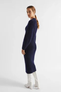 Woman Seed Heritage Knitwear & Sweaters-Mohair Cross Front Knit Midi Dress