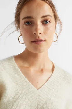 Woman Seed Heritage Knitwear & Sweaters-Mohair V Neck Knit