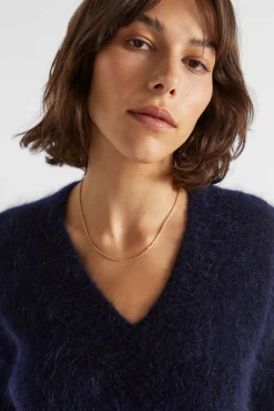 Woman Seed Heritage Knitwear & Sweaters-Mohair V Neck Knit