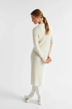 Woman Seed Heritage Knitwear & Sweaters-Mohair V Neck Knit Midi Dress