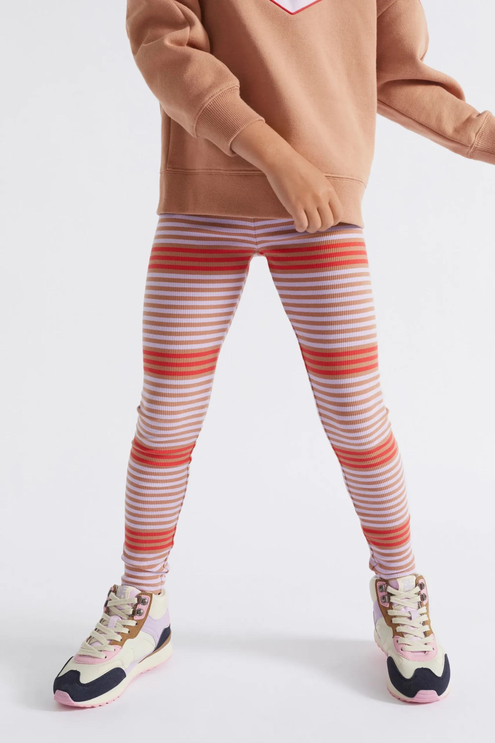 Girl Seed Heritage Pants-Multi Stripe Rib Legging