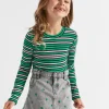 Girl Seed Heritage T-Shirts & Tops-Multi Stripe Rib Tee
