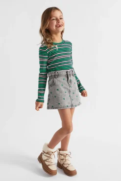 Girl Seed Heritage T-Shirts & Tops-Multi Stripe Rib Tee